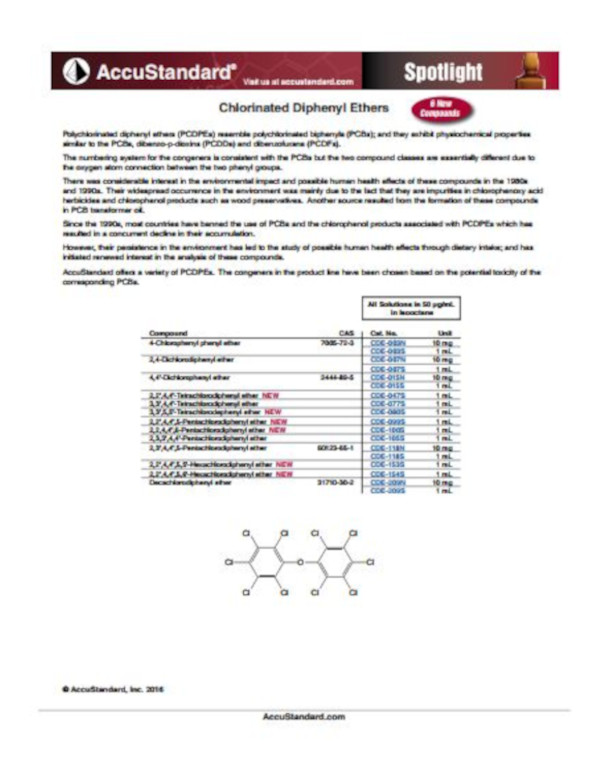 Accustandard chlorinated Fiphenyl Ethers 